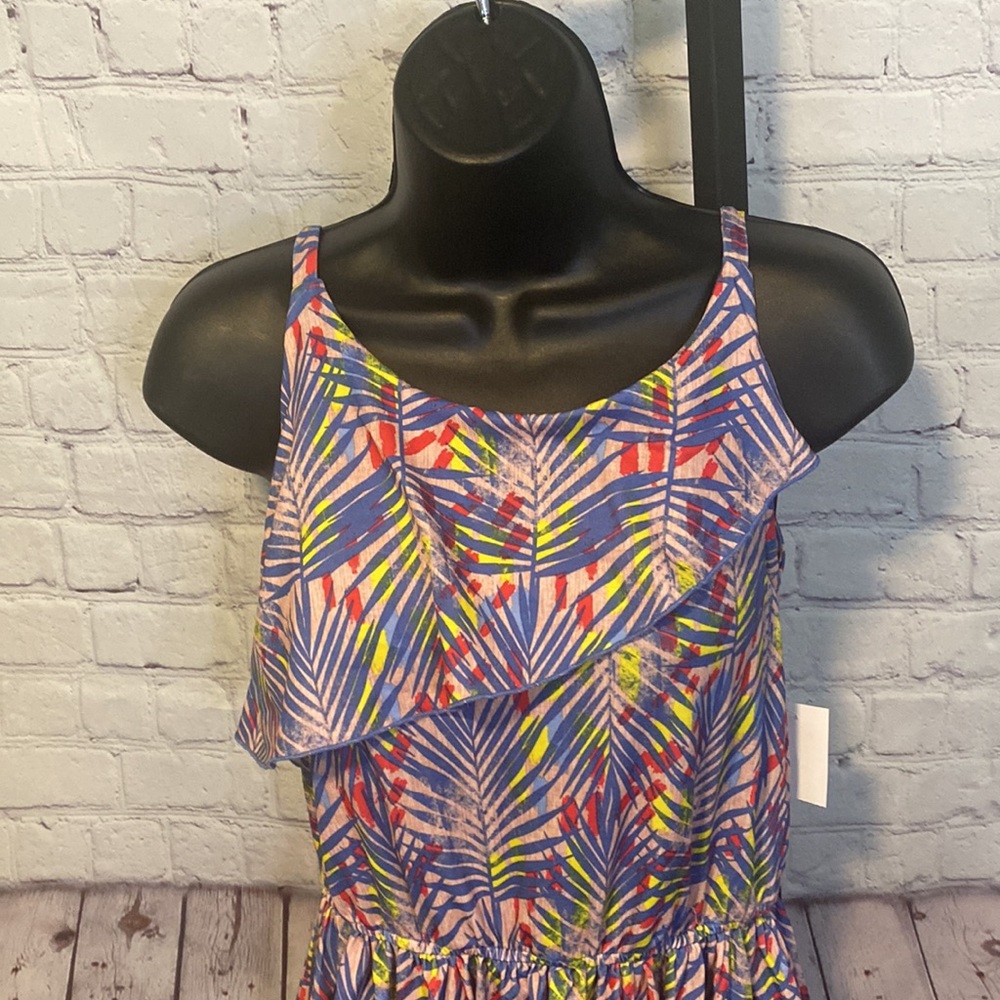 NWT BCBG GIRLS PALM LEAF SUNDRESS ROSE PETAL - Picture 2 of 10